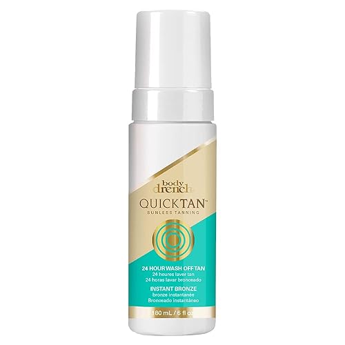 Body Drench Quick Tan Instant Wash-Off Self Tanner - 24-Hour Sunless Self Tanning Lotion for Face & Body, Natural-Looking Bronze Glow, Fake Tan 6 fl