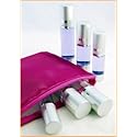 5pc Travel Kit - Compact, Leak Proof, Travel Size, Refillable Airless Bottles for your Portable Skincare Routine (Pink)