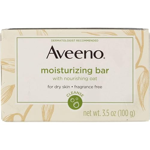 Aveeno Moisturizing Bar with Natural Colloidal Oatmeal for Dry Skin, Fragrance Free, 3 Oz (Pack of 5)
