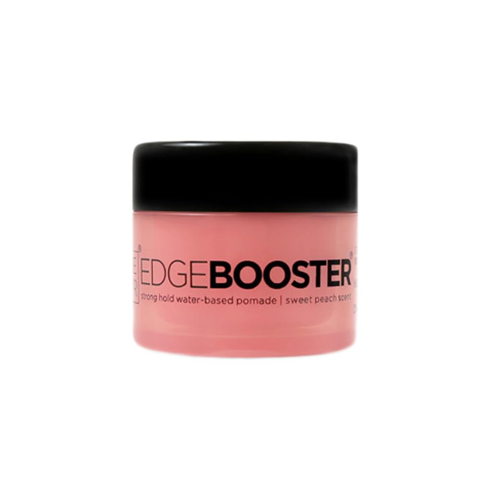 Style Factor EDGEBOOSTER Strong Hold Water-Based Pomade 0.85 Oz Mini Travel Size (0.85 Fl Oz (Pack of 1), Sweet Peach)