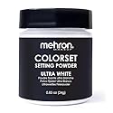 Mehron Makeup Colorset Setting Powder | Talc Free | White Loose Setting Powder for Cosplay, Face & Body Paint, and Cream Makeup .85 oz (24 g) (Ultra