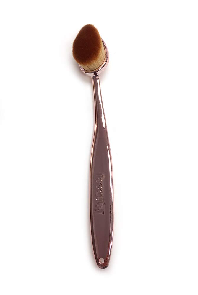 iBeauty™ Make Up Contour Brush FaceWand Mermaid Oval Soft Rose Gold- FB1011 (Powder) Cruelty Free - Vegan Friendly