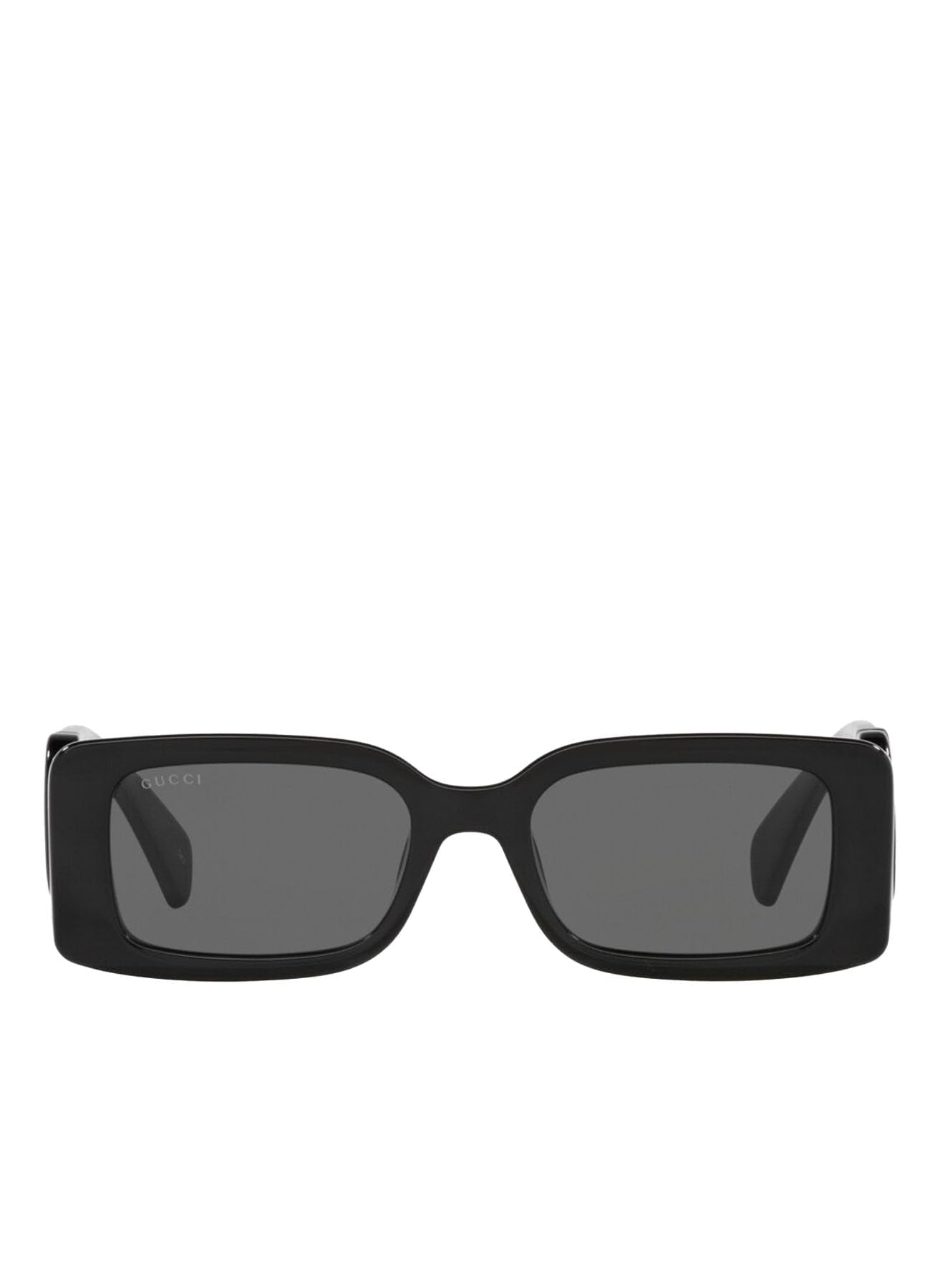 Gucci Women's Chaise Lounge Narrow Rectangular Sunglasses, Black-Black-Grey, One Size