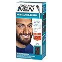 Just For Men Mustache & Beard, Beard Coloring for Gray Hair with Brush Included, With Keratin Biotin Aloe and Coconut Oil for Healthy Facial Hair