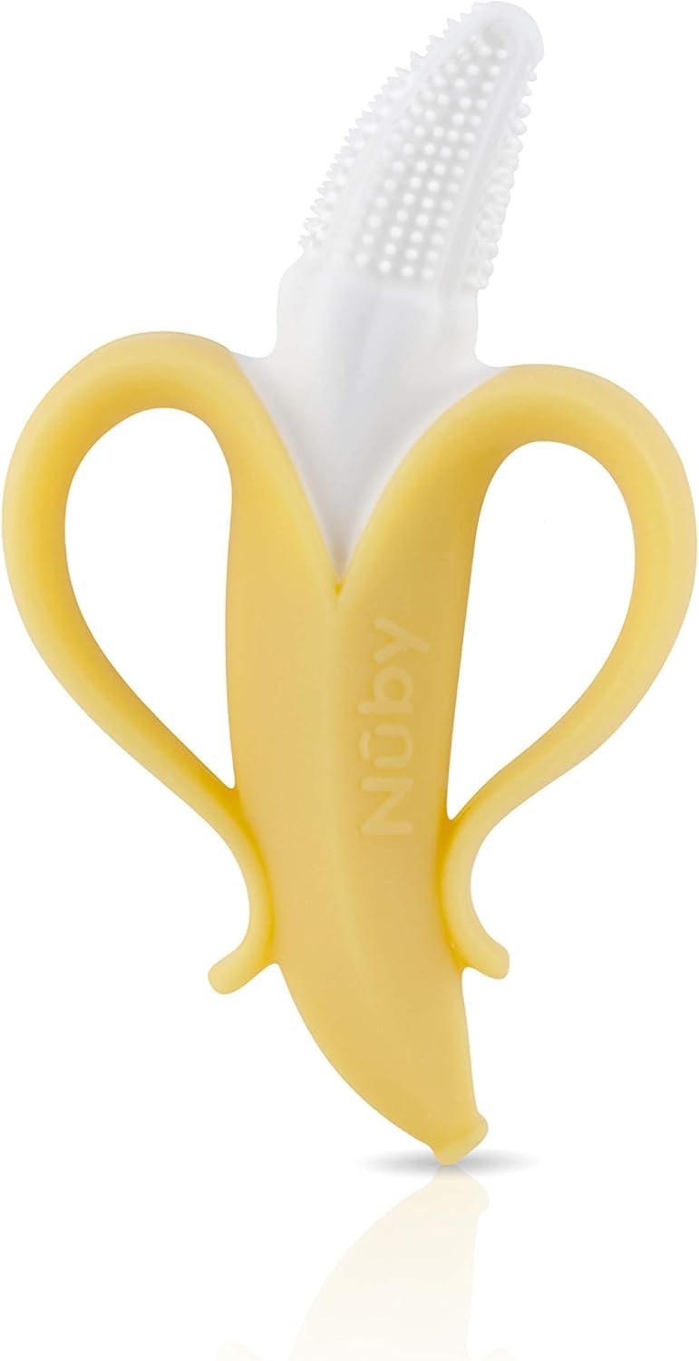 Nuby Nananubs Banana Teether – Silicone Massaging Toy for Babies 3M+, Soothes Sore Gums, Travel-Friendly Baby Essential & Gift
