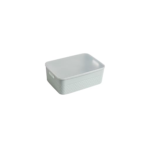 HANAMYA Lidded Storage Bin Organizer | Storage Organizing Container, 9 Liter, Set of 4, Mint
