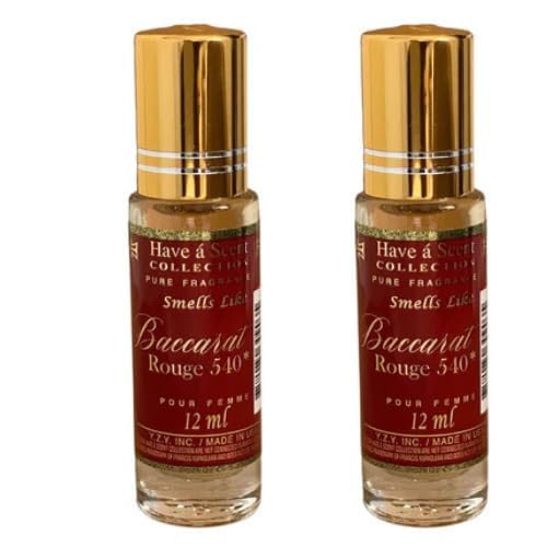 Aroma Avenue Pack of 2 Premium Roll-On Perfume Body Oil - Baccarat R 540 Eau de Parfum - Long Lasting Scent