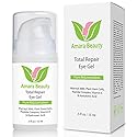 Amara Beauty Eye Cream Gel for Dark Circles and Puffiness with Peptides & Hyaluronic Acid, 0.5 fl. oz.