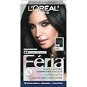 L'Oreal Paris Feria Multi-Faceted Shimmering Permanent Hair Color, 20 Black Leather (Natural Black), Pack of 1 Hair Dye Kit