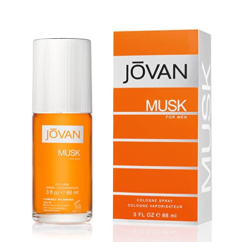 Jovan Musk for Men Eau de Cologne Spray 3 fl oz (Pack of 1), Notes of Carnation, Lavender, and Amber, Men's Fragrance, Long Lasting, Everyday
