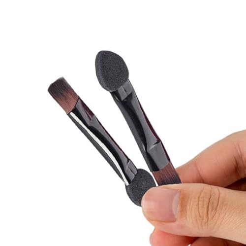 Duehut HLLMX 20 PCS Double Sided Eye Shadow Sponge Applicator Makeup Brushes Travel Eyeshadow Applicator Makeup Tool (Black)