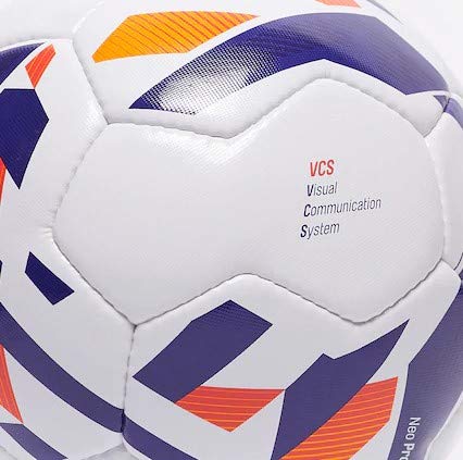 Umbro Neo Pro Soccer Ball Size 5, White/Spectrum Blue/Bright Marigold/Teaberry Size 5