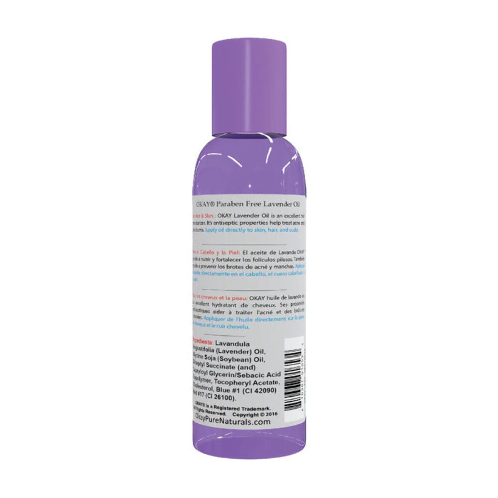 OKAY |Blended Lavender Oil | For Hair and Skin | Moisturizes | Replenishes | Free of Paraben | 2 oz