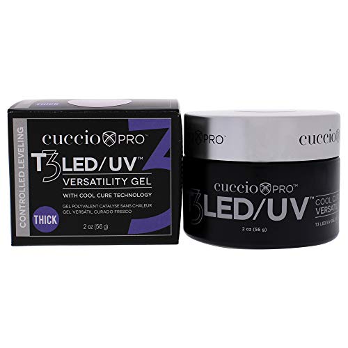 Cuccio Pro T3 LED/UV Cool Cure Versatility Gel - Controlled Levelling - Incredibly Flexible - Strong Adhesion - Thick Viscosity - Fast Application