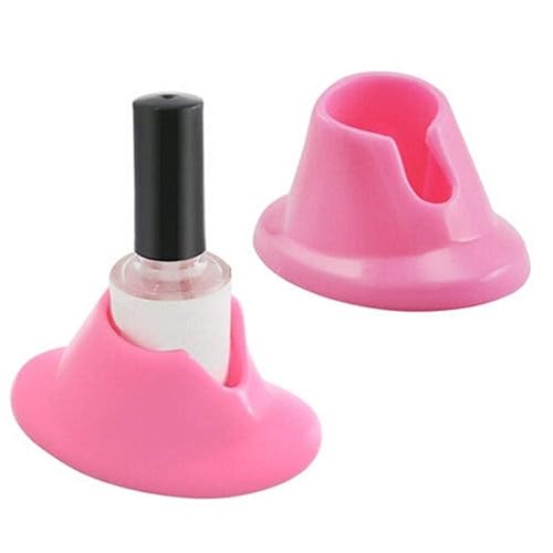 Dreamxue Premium Soft Rubber Nail Polish Bottle Holder Display Nail Art Varnish Polish Seat Tool Pink Anti-spill Bottle Stand Manicure Display Tools