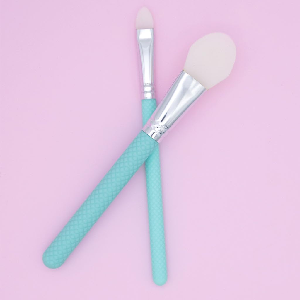 MODA Spa 2pc Silicone Face Mask Applicator Kit - Skincare Brush Set for Creams, Clays & Serums - Vegan & Mess-Free