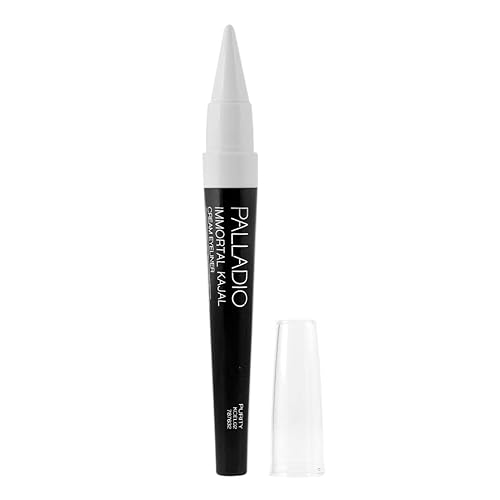 Palladio Immortal Kajals Lasting Cream Eyeliner, Multi Use Conical Shaped Liner, Create Soft and Smoky Effects, Ultra Smooth Application (Purity)