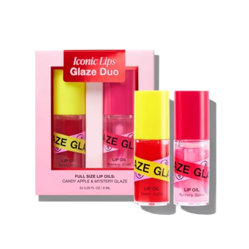 INNBEAUTY Project Iconic Lips Glaze Duo, Hydrating Vegan Lip Oil Gloss Hybrid, x2 0.2 OZ