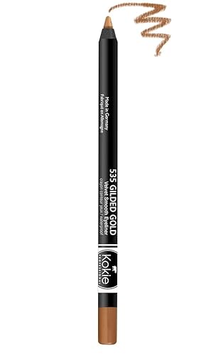 Kokie Cosmetics Waterproof Velvet Smooth Eyeliner Pencil, Gilded Gold, 0.042 Ounce
