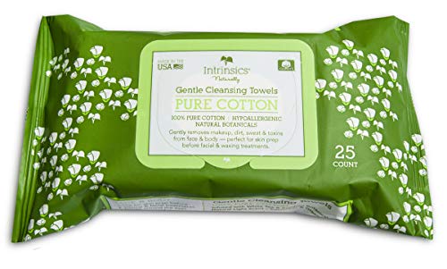 Intrinsics Intrinsics gentle cleansing towel - 8.5" x 6", 100% naturelle cotton - 25 count