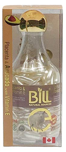 Lamb Placenta & Avocado with Vitamin E Facial Oil, 200 Gelcaps, Bill Natural Sources