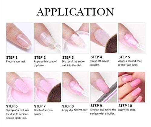 Creation dip powder nail kit starter, dip powder liquid set (Step 2 - 4) Gel Base, Activator, and Gel Top - Gel nail polish No UV LED light, Easy Beauty & Personal Care Cre8tion