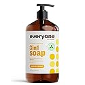 Everyone 3-in-1 Soap, Body Wash, Bubble Bath, Shampoo, 32 Ounce (Pack of 1), Coconut and Lemon, made with Essential Oils for Men and Women