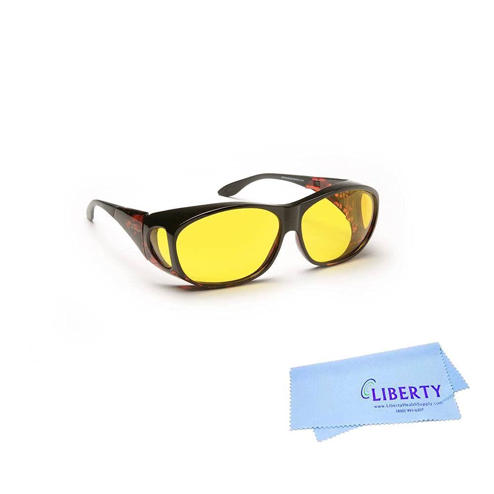 Eschenbach Solar Shield Sunglasses - Polycarbonate Sunglasses for Men and Women-Yellow Filtered UV Protection Sunglasses (Small)