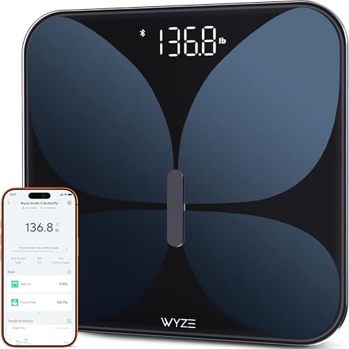 Wyze Smart Scale X Butterfly - Scale for Body Weight, BMI, Body Fat, Muscle Mass, Accurate Bathroom Digital Scale with Heart Rate Monitor | Sync…