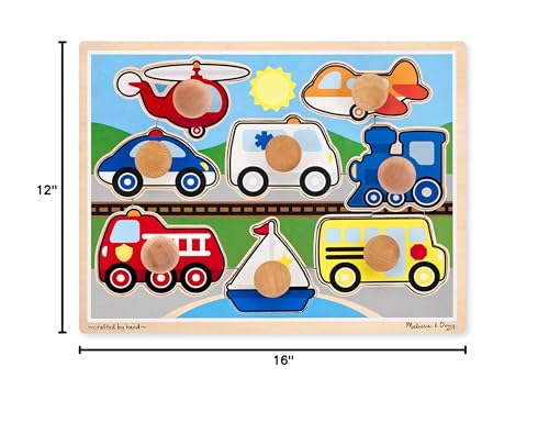 Melissa & Doug Vehicles Jumbo Knob Wooden Puzzle (8 pcs)