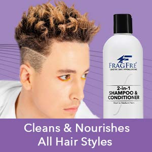 FRAGFRE 2 in 1 Shampoo and Conditioner 12 oz - Fragrance Free Conditioning Shampoo for Short to Medium Hairs - Color Safe Wash and Go - Sulfate Free