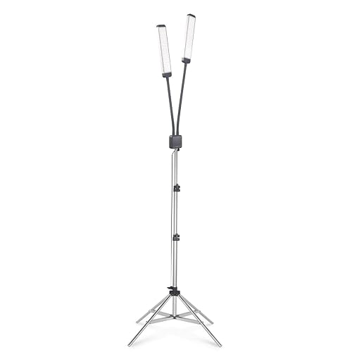 GLAMCOR Revolution X Portable LED Lighting Kit for Makeup Artist, Esthetician and Tattoo Artist | HD 5600K Lighting | Dual-Length arms for Precise