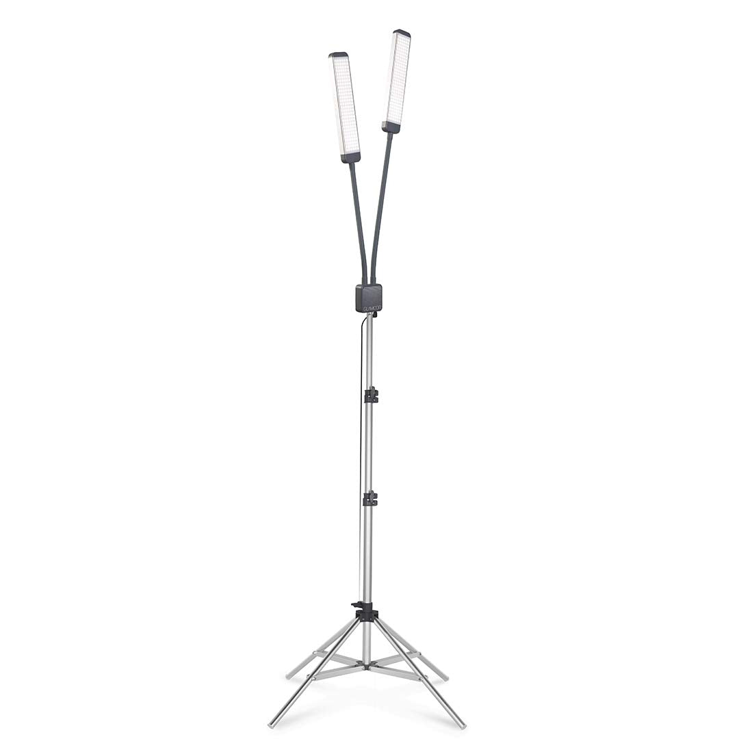 GLAMCOR Revolution X Portable LED Lighting Kit for Makeup Artist, Esthetician and Tattoo Artist | HD 5600K Lighting | Dual-Length arms for Precise