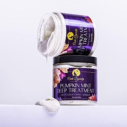 Curls Dynasty Pumpkin Mint Deep Treatment Masque Moisturizing Deep Conditioning Hair Mask For Curly Hair For Stronger Healthier Nourished Hair