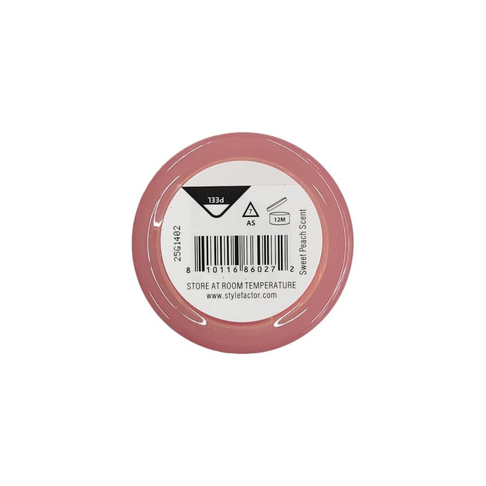 Style Factor EDGEBOOSTER Strong Hold Water-Based Pomade 0.85 Oz Mini Travel Size (0.85 Fl Oz (Pack of 1), Sweet Peach)