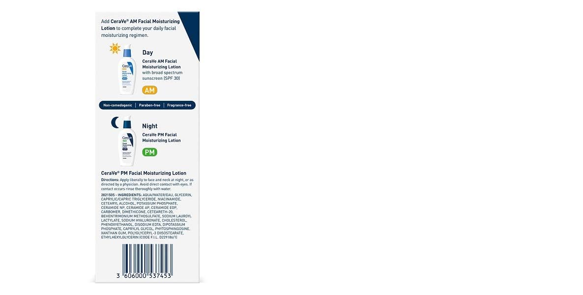 CeraVe PM Facial Moisturizing Lotion | Night Cream | 3 Ounce