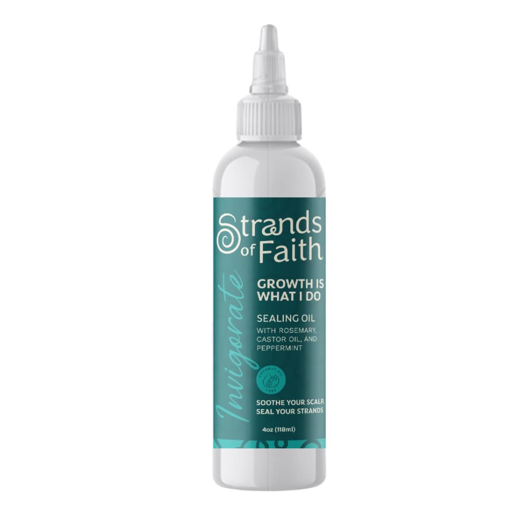Strands of Faith Natural Stimulating Sealing Oil with Peppermint Essential Oil | Hydrates, Moisturizes and Revitalizes to Healthy Hair