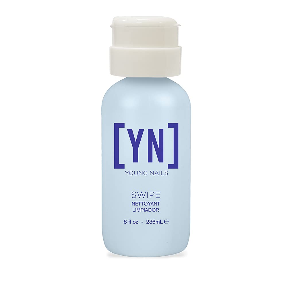 Young Nails Nail Swipe- Nail Dehydrator, Primer for Gel & Acrylic, Nail Prep Cleansing, Oil/Dust Remover for Gel Nail Polish, Acrylic Powder, 8 fl oz