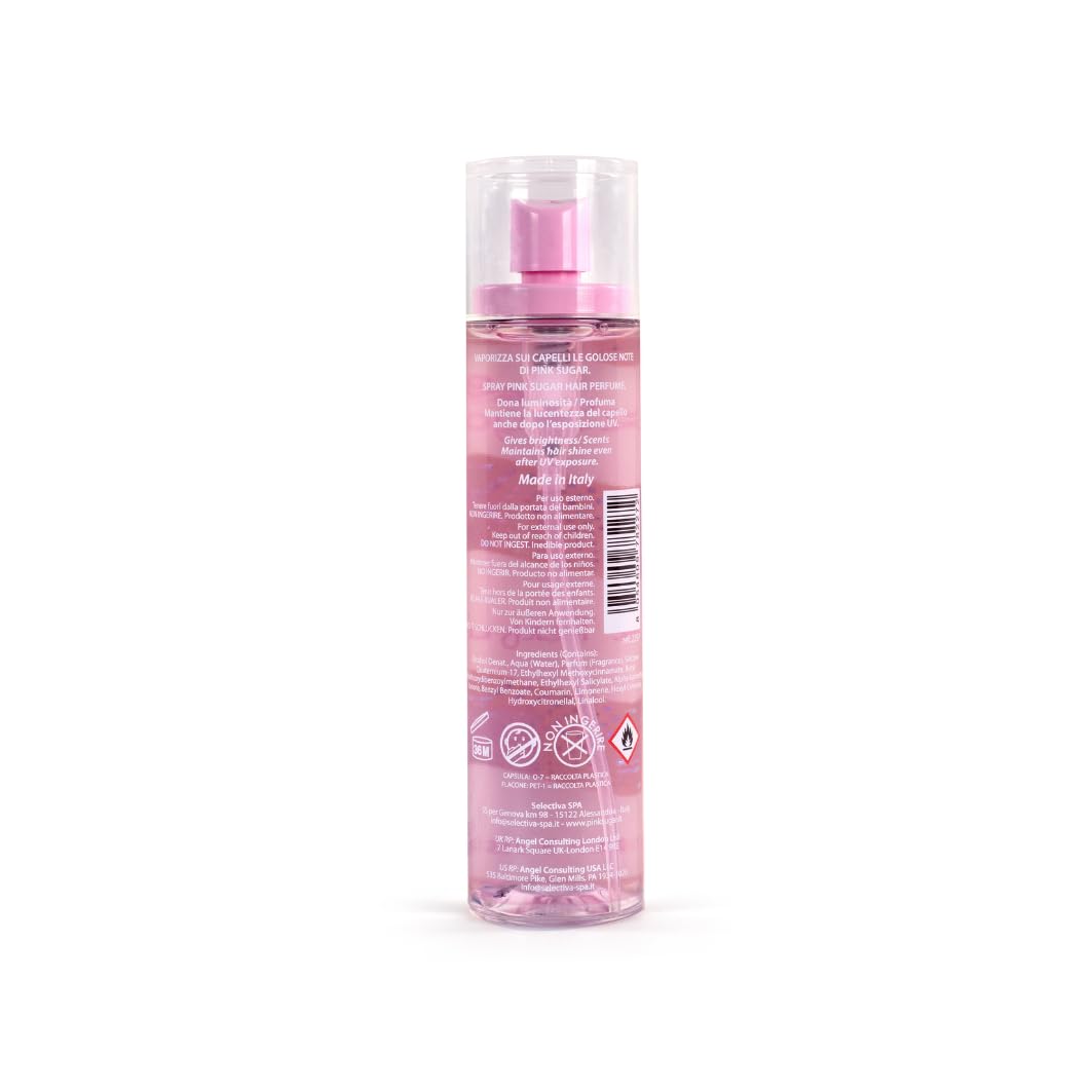 Pink Sugar Hair Perfume for Women, Body Mist Fragrance, Floral + Fruity, Notes of Raspberry, Cotton Candy, and Vanilla, Sweet and Light Scent, 3.38