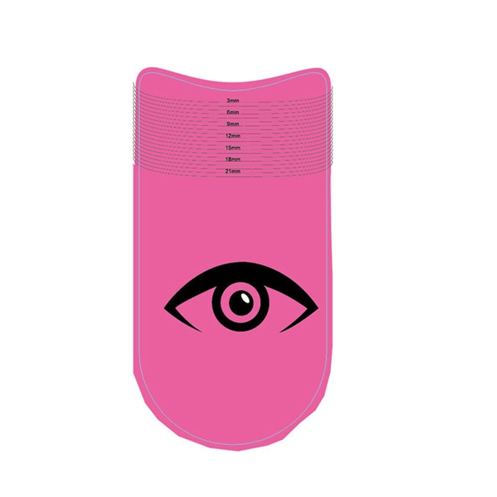 Pink Eyelash Ruler,Eyelash Stencils Ruler for Measure Eyelashes LengthEyebrow Lash Measuring Tool Beauty Tools Professional Eyelash Stencils Ruler