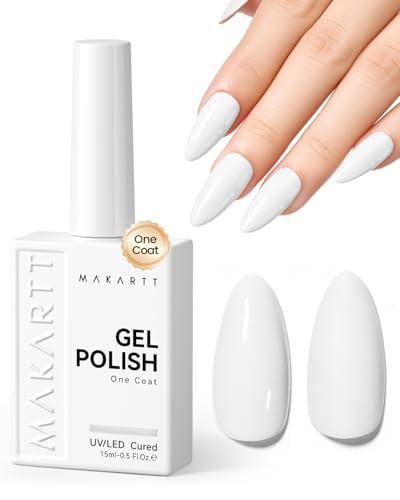 Makartt Ultra-Pigmented White Gel Nail Polish 15ml: One Coat White Gel Polish High Gloss Shine, Salon-Grade UV Polish Gels Perfect for French Tips Beauty and Personal Care Makartt Default Title