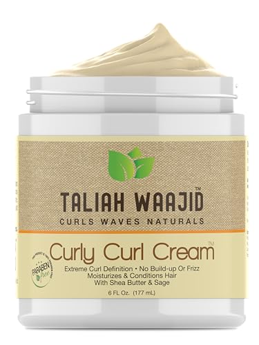 Taliah Waajid Curls Waves Natural - Curly Curl Cream | Extreme Curl Definition Hair Styling Gel | No Build-up or Frizz | 100% Paraben Free | Shea