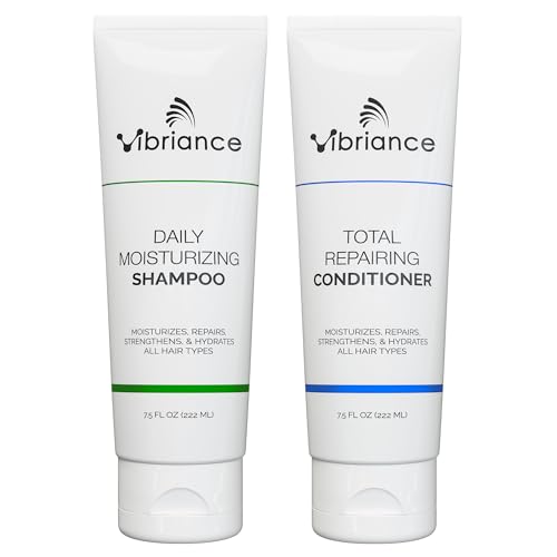 Vibriance Shampoo and Conditioner Set - Strengthening Wash Infused with Biotin for Dry, Damaged, Aging Hair - Deeply Hydrating, Moisturizing