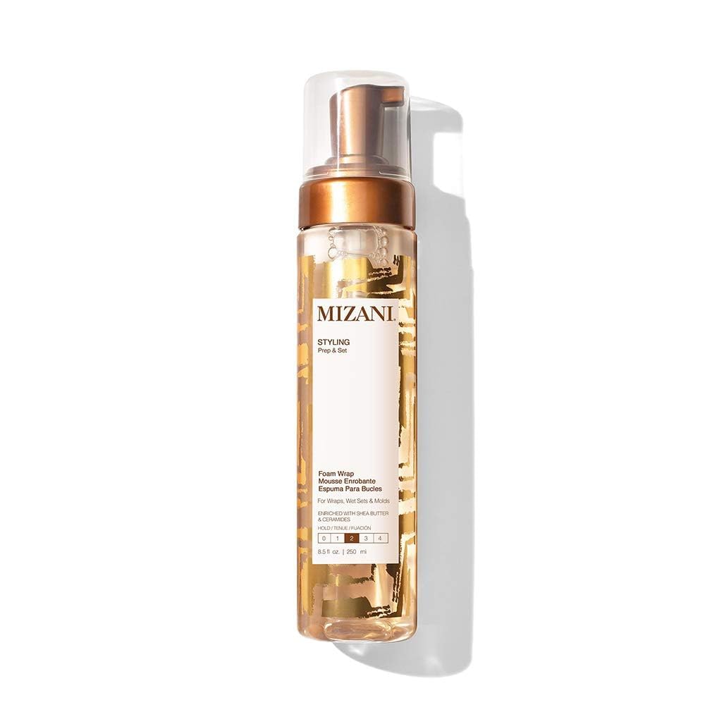 Mizani Foam Wrap Curly Hair Styling Foam - Anti Frizz Moisturizing Hair Mousse with Shea Butter, Smooth and Shine, Non-Greasy, Silicone-Free, Free