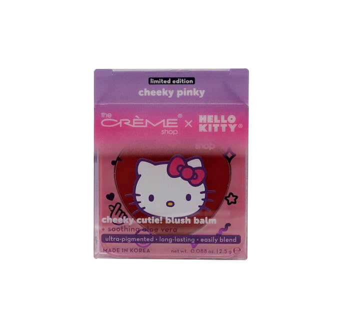 THE CRÈME SHOP X HELLO KITTY(PURPLE) BLUSH BALM - CHEEKY PINKY, 1 Count (Pack of 1)