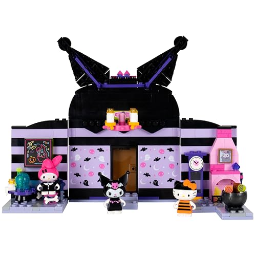 BLDR Hello Kitty and Friends Kuromi’s Haunted House Building Set - Hello Kitty, Kuromi, & My Melody Minifigures - Kids and Sanrio Fans Ages 8+, 0131