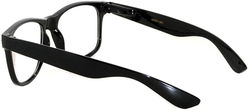 Men's Women's Clear Lens Vintage Retrp Sunglasses 80's Style with Black Frame