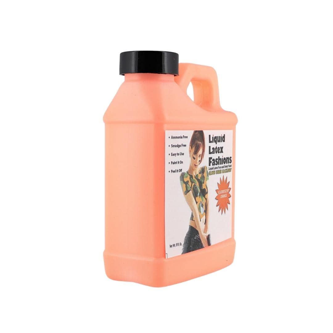 Ammonia Free Liquid Latex Body Paint 8oz Fluorescent Orange