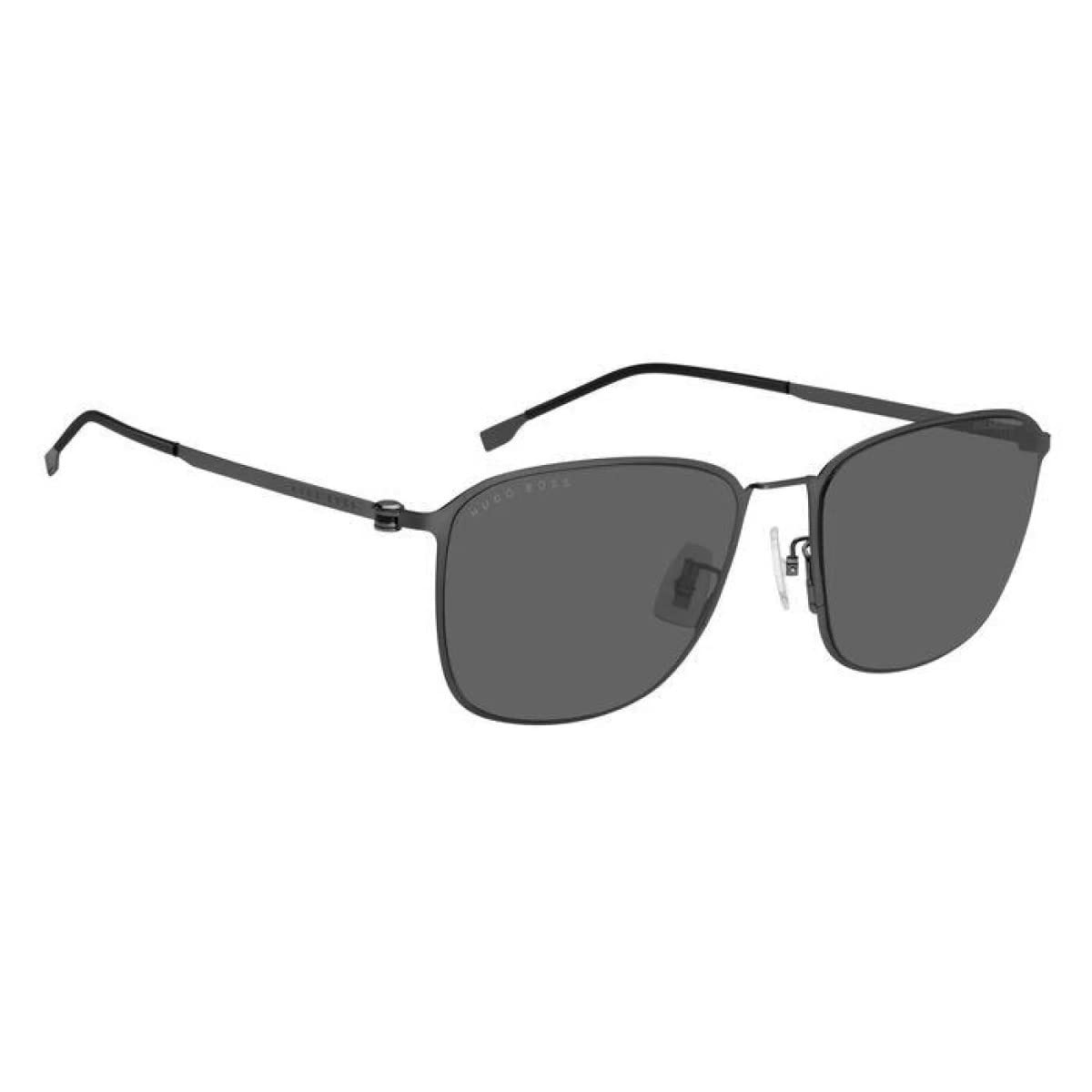 HUGO BOSS Unisex Sunglasses, Matte Dark Ruthenium, 59