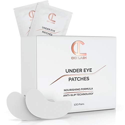 100 Pairs Under Eye Pads for Eyelash Extensions - Professional Lint Free Hydrogel Eye Patches with Moisturizing Vitamin C and Aloe Vera for Eyelash